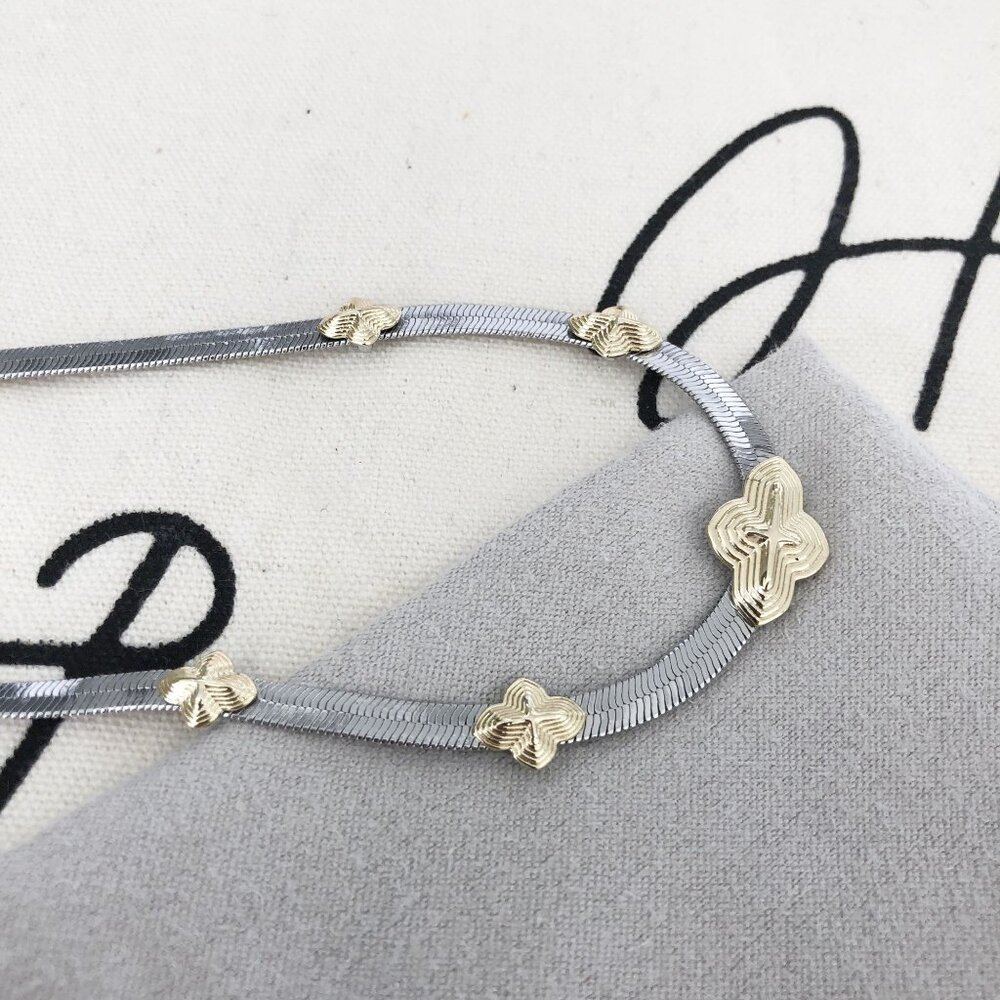 Kendra Scott Herringbone Necklace - Abbie Mixed Metal - Picture 4 of 4